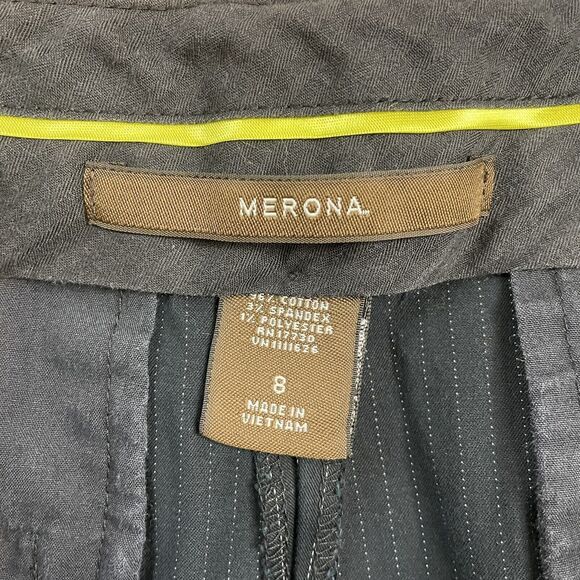 Merona Women's Size 8 Navy Pinstripe Trousers Pants Bootcut Straight - Picture 5 of 5